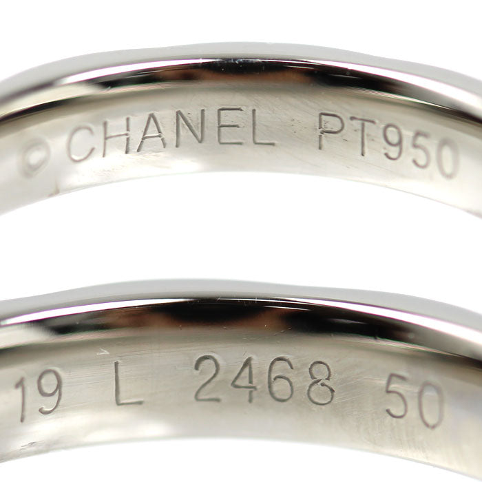 CHANEL シャネル Pt950プラチナ マトラッセ フルダイヤ 10PD リング・指輪 ダイヤモンド 9.5号 50 4.7g レディース【中古】【美品】