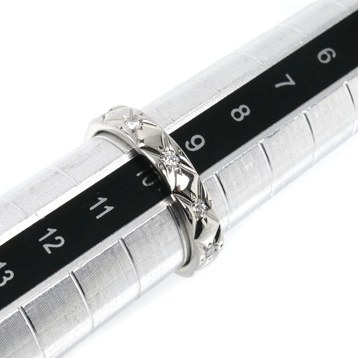 CHANEL シャネル Pt950プラチナ マトラッセ フルダイヤ 10PD リング・指輪 ダイヤモンド 9.5号 50 4.7g レディース【中古】【美品】