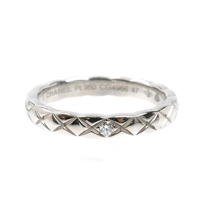 CHANEL シャネル Pt950プラチナ ココクラッシュ スモール 1PD リング・指輪 J11354 ダイヤモンド 7号 47 3.8g レディース【中古】【美品】