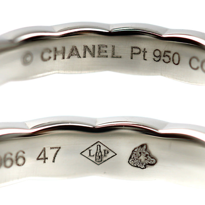 CHANEL シャネル Pt950プラチナ ココクラッシュ スモール 1PD リング・指輪 J11354 ダイヤモンド 7号 47 3.8g レディース【中古】【美品】