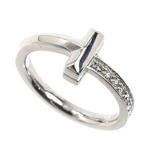 TIFFANY&Co. ティファニー K18WG ホワイトゴールド Tワン ナロー リング・指輪 67795474 ダイヤモンド 7号 3.9g レディース【中古】【美品】