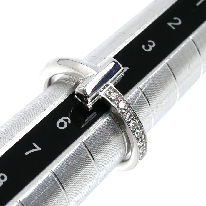 TIFFANY&Co. ティファニー K18WG ホワイトゴールド Tワン ナロー リング・指輪 67795474 ダイヤモンド 7号 3.9g レディース【中古】【美品】