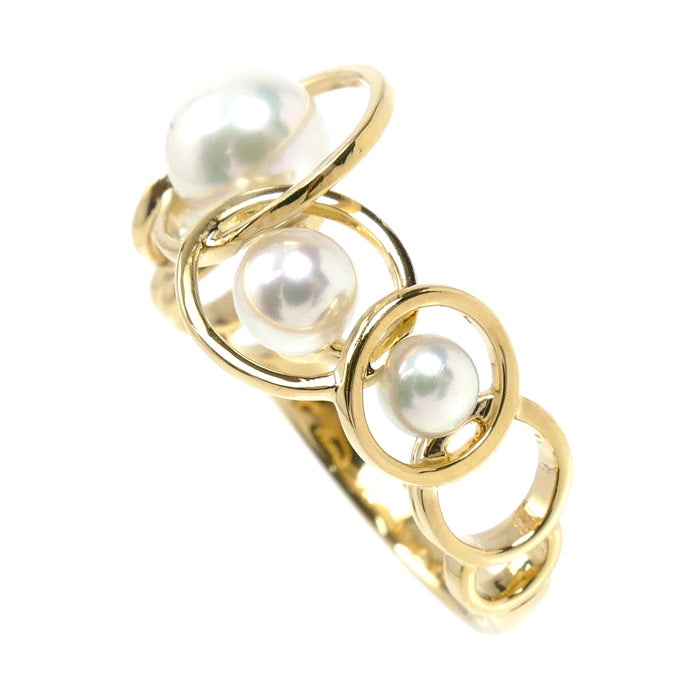 TASAKI タサキ K18YG イエローゴールド エニーマ パール リング・指輪 R-4393-18KYG アコヤパール約3.4～6mm 13号 4.2g レディース【中古】【美品】