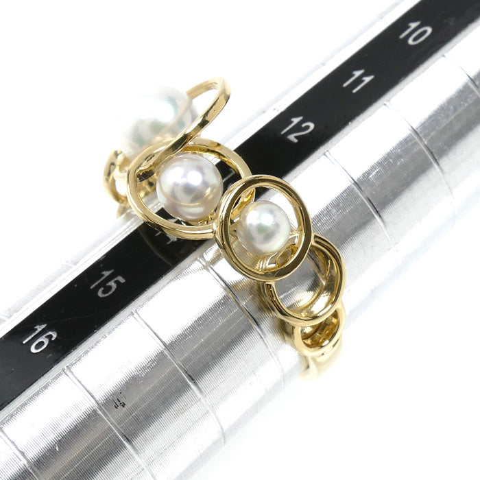 TASAKI タサキ K18YG イエローゴールド エニーマ パール リング・指輪 R-4393-18KYG アコヤパール約3.4～6mm 13号 4.2g レディース【中古】【美品】