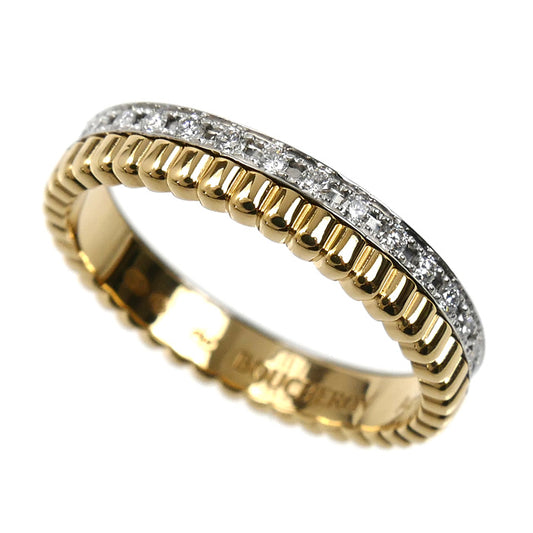 Boucheron ブシュロン K18YG/WG キャトル ラディアント リング ハーフ フルパヴェ リング・指輪 JAL00134 ダイヤモンド 8号 48 3.0g レディース【中古】【美品】