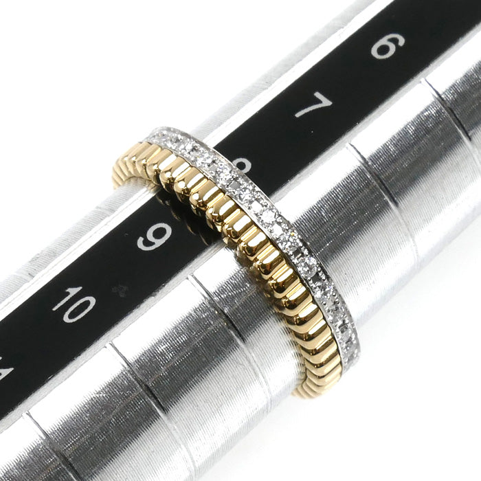 Boucheron ブシュロン K18YG/WG キャトル ラディアント リング ハーフ フルパヴェ リング・指輪 JAL00134 ダイヤモンド 8号 48 3.0g レディース【中古】【美品】