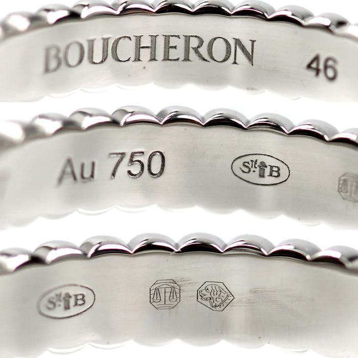 Boucheron ブシュロン K18WG ホワイトゴールド キャトル グログラン スモール リング・指輪 JAL01170 6号 46 2.8g レディース【中古】【美品】