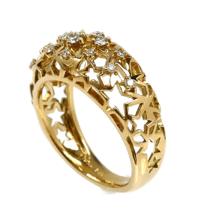 STAR JEWELRY スタージュエリー K18YG イエローゴールド リング・指輪 ダイヤモンド0.15ct 9号 4.0g レディース【中古】