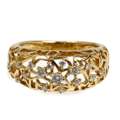 STAR JEWELRY スタージュエリー K18YG イエローゴールド リング・指輪 ダイヤモンド0.15ct 9号 4.0g レディース【中古】