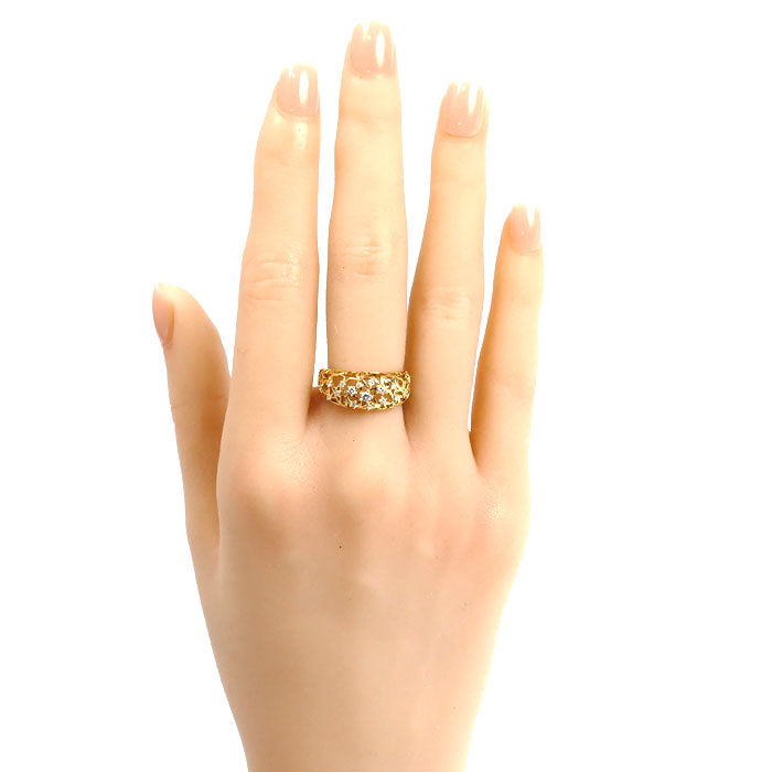 STAR JEWELRY スタージュエリー K18YG イエローゴールド リング・指輪 ダイヤモンド0.15ct 9号 4.0g レディース【中古】