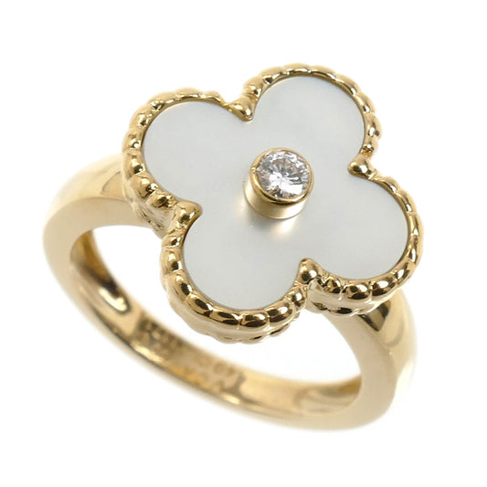 Van Cleef & Arpels ヴァンクリーフ＆アーペル K18YG イエローゴールド ヴィンテージアルハンブラ シェルダイヤ リング・指輪 VCARA41149 ダイヤモンド 9号 49 6.2g レディース【中古】
