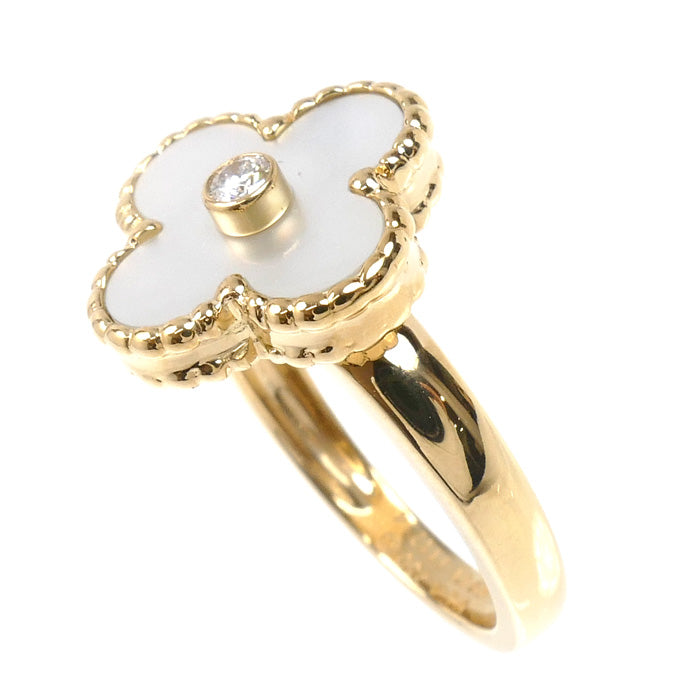 Van Cleef & Arpels ヴァンクリーフ＆アーペル K18YG イエローゴールド ヴィンテージアルハンブラ シェルダイヤ リング・指輪 VCARA41149 ダイヤモンド 9号 49 6.2g レディース【中古】