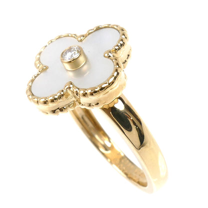 Van Cleef & Arpels ヴァンクリーフ＆アーペル K18YG イエローゴールド ヴィンテージアルハンブラ シェルダイヤ リング・指輪 VCARA41149 ダイヤモンド 9号 49 6.2g レディース【中古】