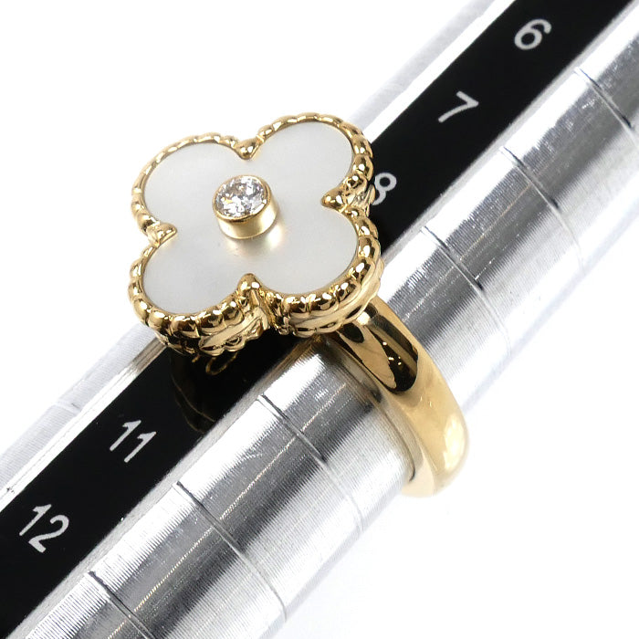 Van Cleef & Arpels ヴァンクリーフ＆アーペル K18YG イエローゴールド ヴィンテージアルハンブラ シェルダイヤ リング・指輪 VCARA41149 ダイヤモンド 9号 49 6.2g レディース【中古】