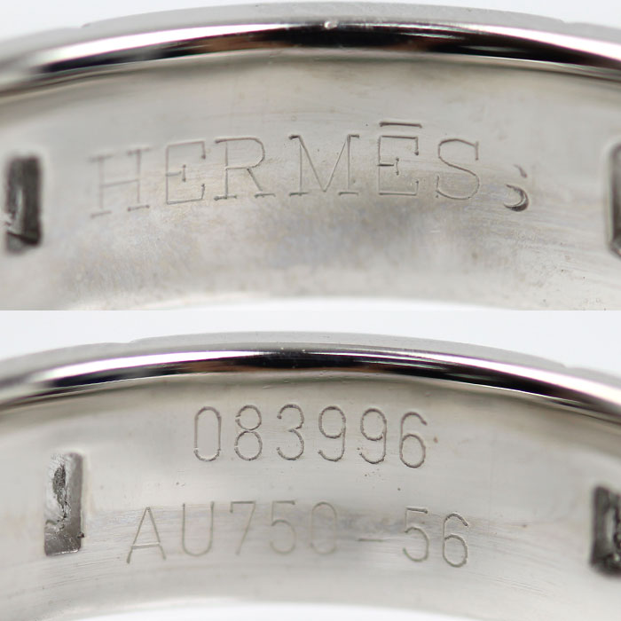 HERMES エルメス K18WG ホワイトゴールド ヘラクレス リング・指輪 16号 56 8.2g メンズ【中古】【美品】