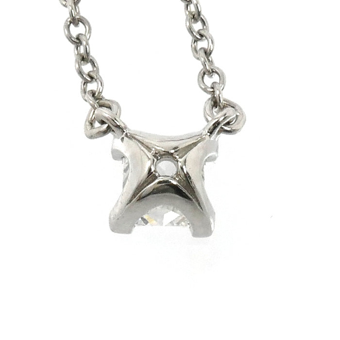 TIFFANY&Co. ティファニー Pt950プラチナ プリンセスカット ネックレス ダイヤモンド0.20ct 2.4g 40cm レディース【中古】【美品】