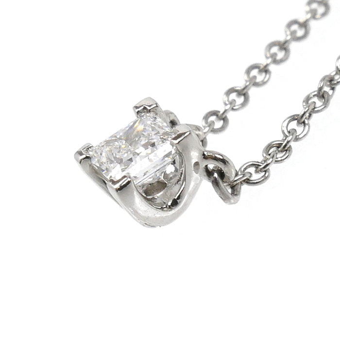 TIFFANY&Co. ティファニー Pt950プラチナ プリンセスカット ネックレス ダイヤモンド0.20ct 2.4g 40cm レディース【中古】【美品】