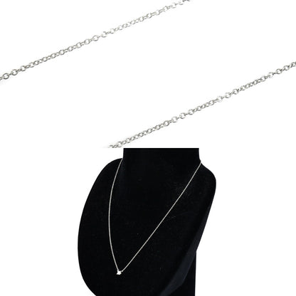 TIFFANY&Co. ティファニー Pt950プラチナ プリンセスカット ネックレス ダイヤモンド0.20ct 2.4g 40cm レディース【中古】【美品】