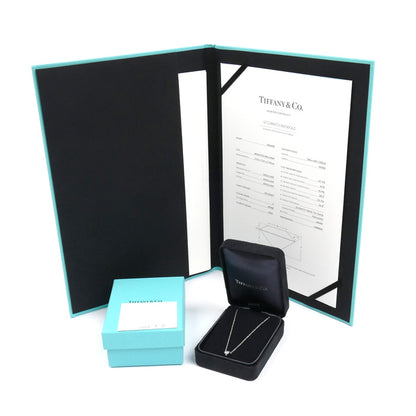 TIFFANY&Co. ティファニー Pt950プラチナ プリンセスカット ネックレス ダイヤモンド0.20ct 2.4g 40cm レディース【中古】【美品】