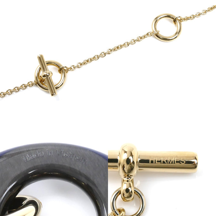 HERMES エルメス ラッカー メタル ペンダント ユリディス GM バッファローホーン ネックレス H057060FL01 72～79cm レディース【中古】【美品】