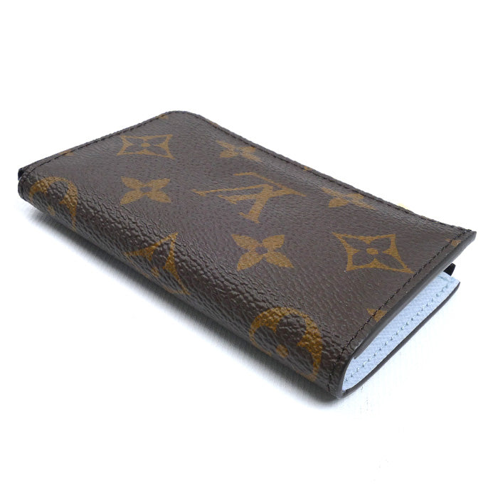 LOUIS VUITTON ルイ・ヴィトン ポルトクレ ノア コインケース モノグラム ブラウン/オランプブルー M83612 ICチップ レディース【中古】【極美品】