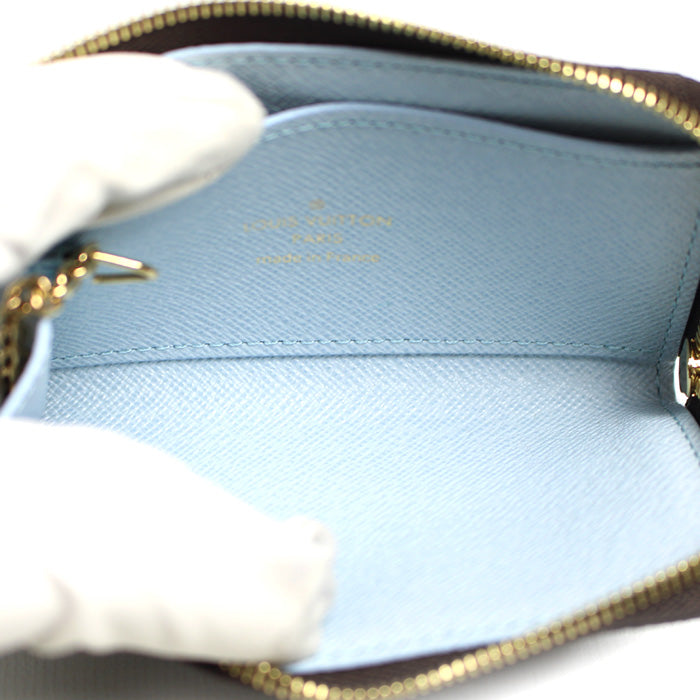LOUIS VUITTON ルイ・ヴィトン ポルトクレ ノア コインケース モノグラム ブラウン/オランプブルー M83612 ICチップ レディース【中古】【極美品】