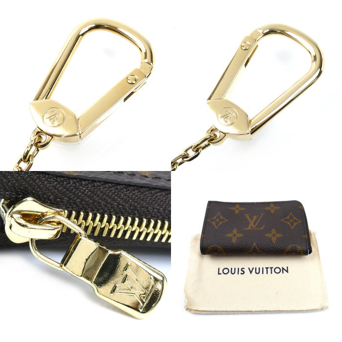 LOUIS VUITTON ルイ・ヴィトン ポルトクレ ノア コインケース モノグラム ブラウン/オランプブルー M83612 ICチップ レディース【中古】【極美品】