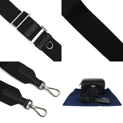 PRADA プラダ サフィアーノ レザー ショルダーバッグ ブラック 2VH170_9Z2_F0002 ユニセックス【中古】【美品】