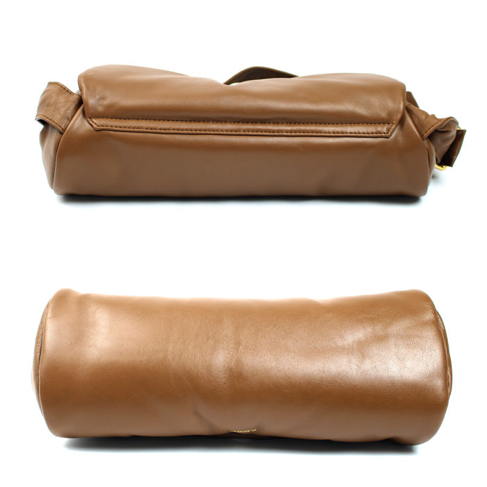 JIL SANDER ジルサンダー カン ノーロ パディング グランデ ショルダーバッグ ブラウン J08WD0056 レディース【中古】