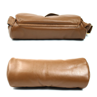 JIL SANDER ジルサンダー カン ノーロ パディング グランデ ショルダーバッグ ブラウン J08WD0056 レディース【中古】