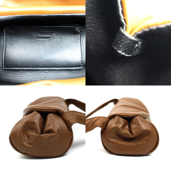 JIL SANDER ジルサンダー カン ノーロ パディング グランデ ショルダーバッグ ブラウン J08WD0056 レディース【中古】