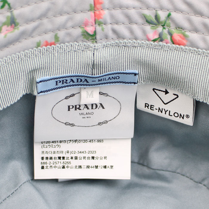 PRADA プラダ Re-Nylon テスート ローズ ぺルラ ハット ブルーグレー 1HC137 2C6E F0164 M レディース【中古】【美品】