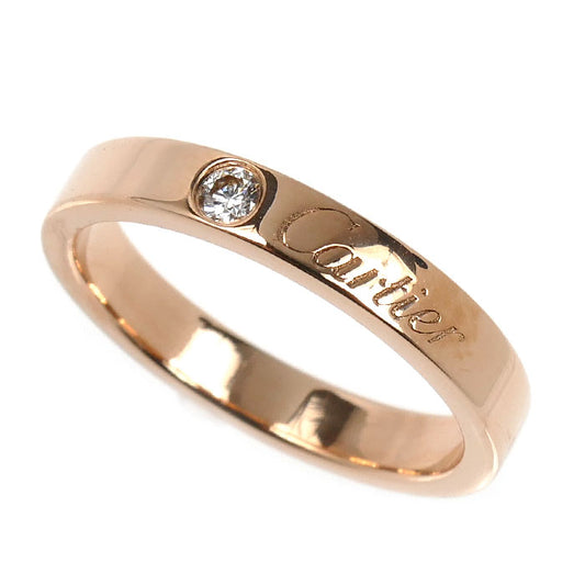 CARTIER カルティエ K18PG ピンクゴールド エングレーブド リング・指輪 B4086449 ダイヤモンド 9号 49 3.4g レディース【中古】【美品】