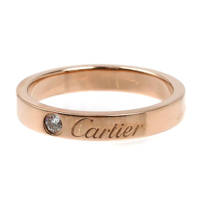 CARTIER カルティエ K18PG ピンクゴールド エングレーブド リング・指輪 B4086449 ダイヤモンド 9号 49 3.4g レディース【中古】【美品】