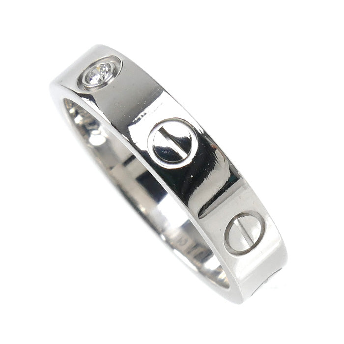 CARTIER カルティエ K18WG ホワイトゴールド ミニラブ 1P ダイヤ リング・指輪 B4050549 ダイヤモンド 9号 49 4.5g レディース【中古】【美品】