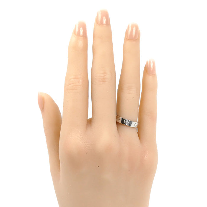 CARTIER カルティエ K18WG ホワイトゴールド ミニラブ 1P ダイヤ リング・指輪 B4050549 ダイヤモンド 9号 49 4.5g レディース【中古】【美品】