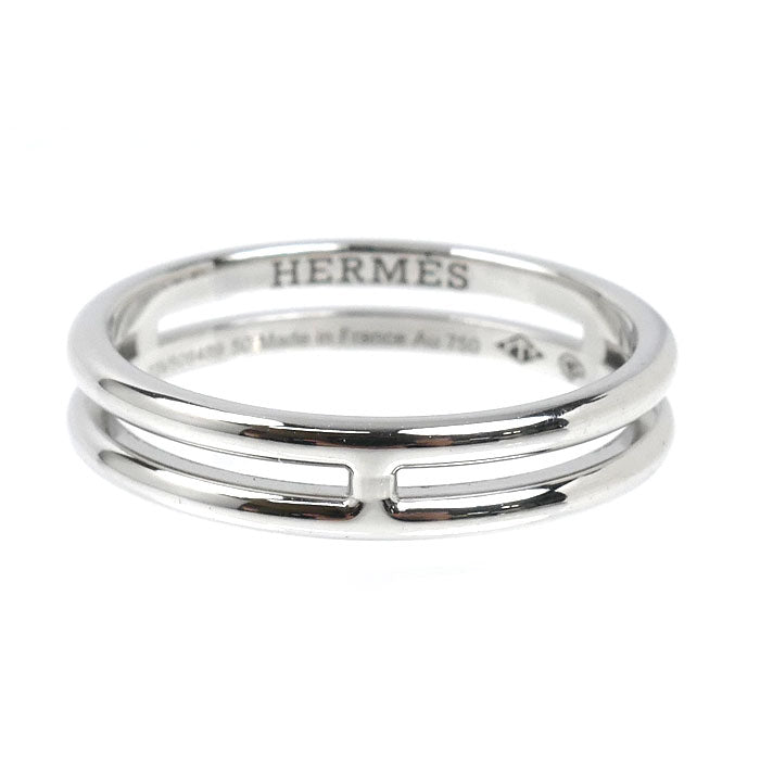 HERMES エルメス K18WG ホワイトゴールド アリアンヌ リング・指輪 H119834B 10号 50 3.0g レディース【中古】【美品】