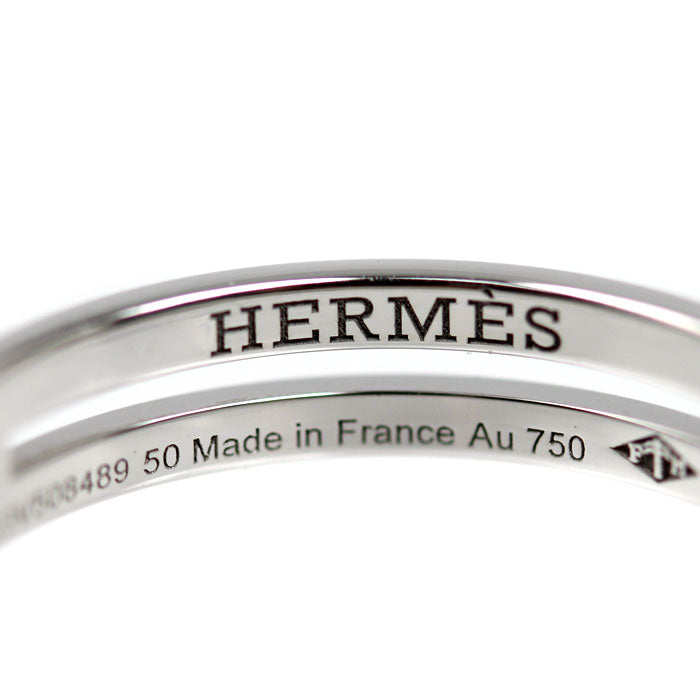HERMES エルメス K18WG ホワイトゴールド アリアンヌ リング・指輪 H119834B 10号 50 3.0g レディース【中古】【美品】