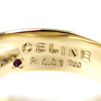 CELINE セリーヌ K18YG イエローゴールド リング・指輪 ルビー0.01ct 13号 5.6g レディース【中古】【美品】