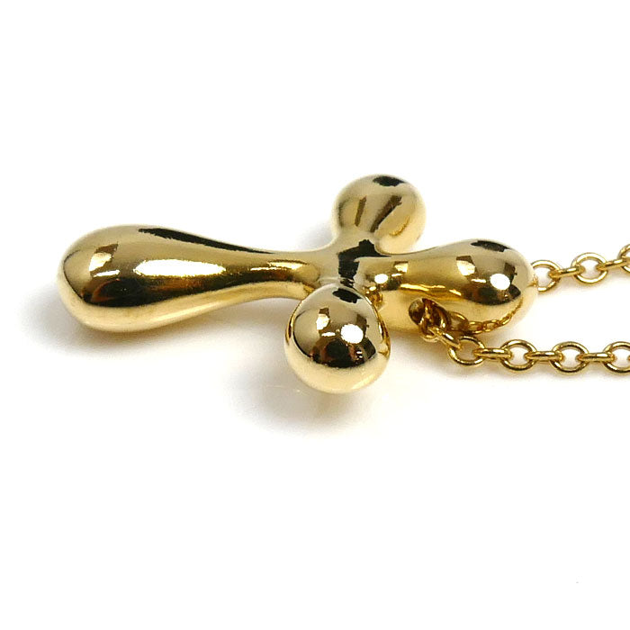 TIFFANY&Co. ティファニー K18YG イエローゴールド スモールクロス ネックレス 3.7g 40cm レディース【中古】