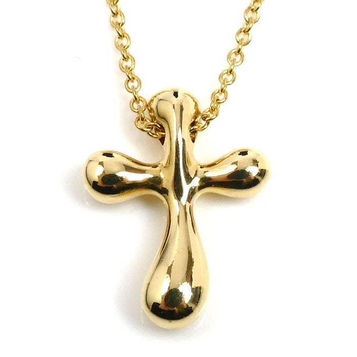 TIFFANY&Co. ティファニー K18YG イエローゴールド スモールクロス ネックレス 3.7g 40cm レディース【中古】