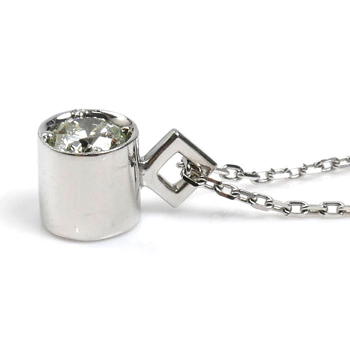 小寺智子 K18WG ホワイトゴールド ネックレス ダイヤモンド0.31ct 4.6g ～75cm ロングフリーチェーン レディース【中古】【美品】