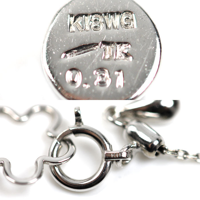 小寺智子 K18WG ホワイトゴールド ネックレス ダイヤモンド0.31ct 4.6g ～75cm ロングフリーチェーン レディース【中古】【美品】