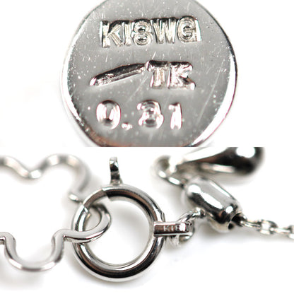 小寺智子 K18WG ホワイトゴールド ネックレス ダイヤモンド0.31ct 4.6g ～75cm ロングフリーチェーン レディース【中古】【美品】