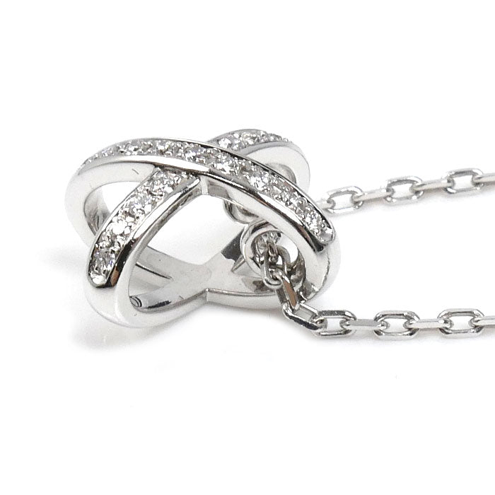 Chaumet ショーメ K18WG ホワイトゴールド ジュ ドゥ リアン ネックレス ダイヤモンド 4.6g 37/39/42cm レディース【中古】【美品】