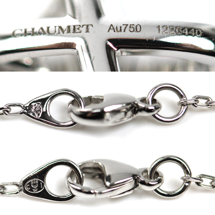 Chaumet ショーメ K18WG ホワイトゴールド ジュ ドゥ リアン ネックレス ダイヤモンド 4.6g 37/39/42cm レディース【中古】【美品】