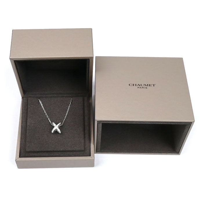 Chaumet ショーメ K18WG ホワイトゴールド ジュ ドゥ リアン ネックレス ダイヤモンド 4.6g 37/39/42cm レディース【中古】【美品】