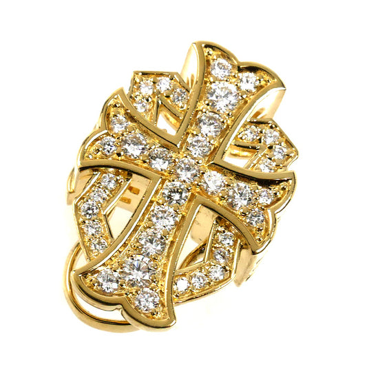 ゆきざき K18YG イエローゴールド ダブルトップ ペンダントトップ W50120.12.6.5 ダイヤ0.52ct 6.0g レディース【中古】【美品】