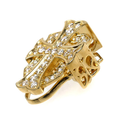 ゆきざき K18YG イエローゴールド ダブルトップ ペンダントトップ W50120.12.6.5 ダイヤ0.52ct 6.0g レディース【中古】【美品】