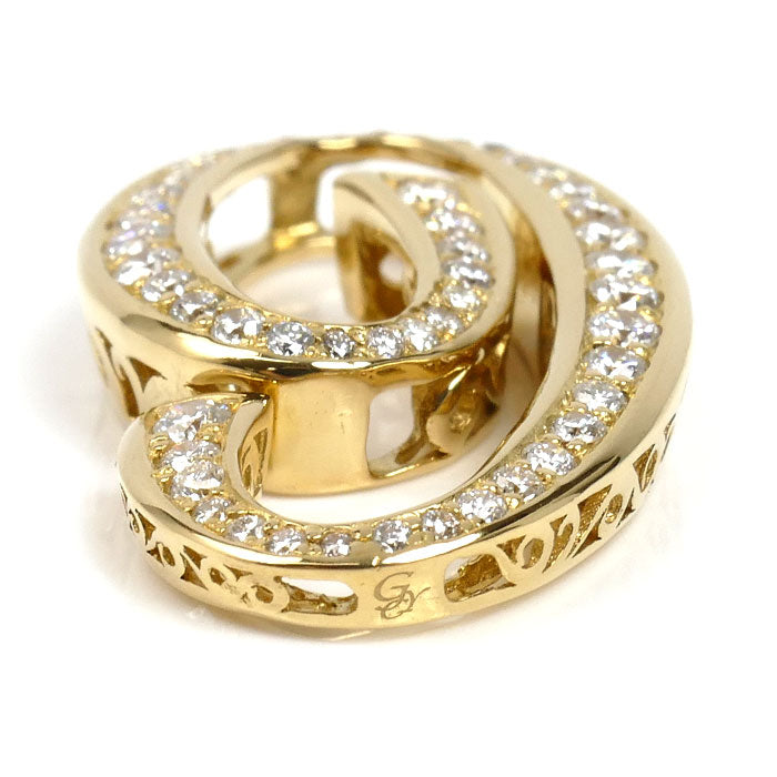 ゆきざき K18YG イエローゴールド NONBRE No.9 ペンダントトップ Y.NOMBRE.12.6.9.L ダイヤモンド1.10ct 7.6g レディース【中古】【美品】